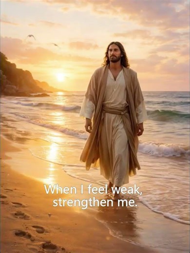 Jesus was walking along the beach at dawn.