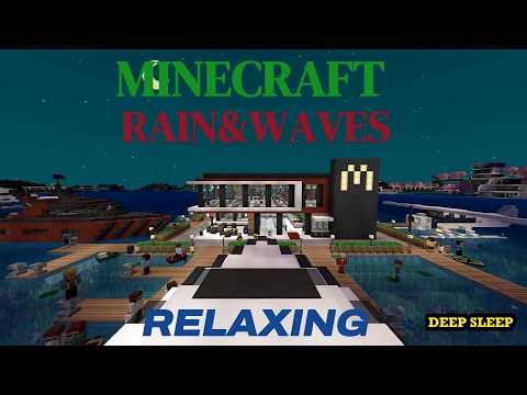 Fall Asleep in Minutes 🌧 Minecraft Rain, Ocean Waves & Cicadas Night for Deep Sleep (No Music)
