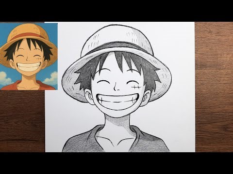 How to draw Monkey D. Luffy - Easy anime drawing step by step - easy drawing ideas for beginners