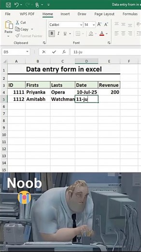 Data entry using shortcut in excel ⚡️ #excel #shortcut #spreadsheet