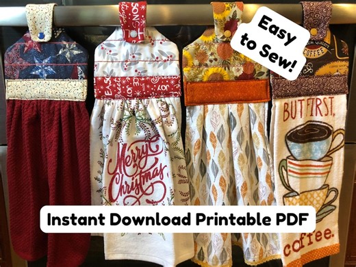 Hanging Kitchen Towel Sewing Pattern: PDF Tutorial With Video (digital Download) - Etsy Australia