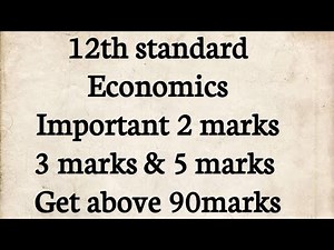TN 12 th Standard Economics Important Lesson /2 Marks ,3 Marks ,and 5 Marks/Tamil/English