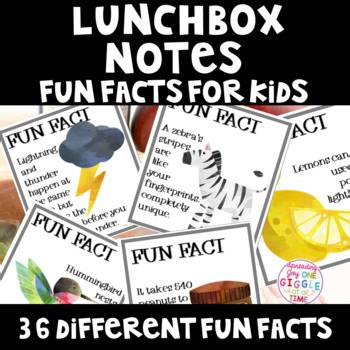 Turn & Talk Partner Table Conversation Topics Fun Fact of the Day Lunchbox Notes