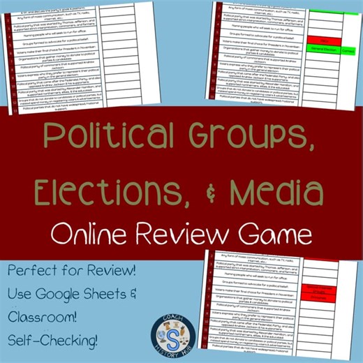 Political Parties Elections Media Interactive Google Sheet Digital Game Activity