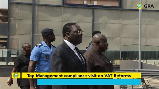 Commissioner-General Leads VAT Reform Compliance Tour C-G Mr. Anthony Kwasi Sarpong, together with members of Top Management, visited selected malls and shops along the Spintex Road to monitor the rollout of the VAT reforms. The team inspected VAT invoices to verify compliance with the new VAT computation formula. Locations visited included Palace Mall, Orca Deco and Melcom. #GRA #GhanaFIRST #VAT #VATReforms #eVAT