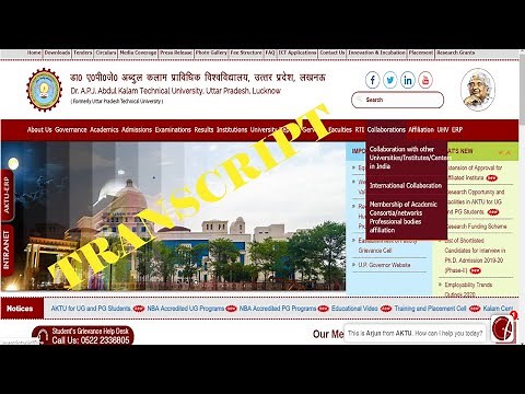 How to Get Transcript from UPTU/AKTU