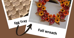 DIY Fall Wreath With Egg Carton | Home Decor Craft on a Budget