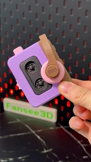 3D Printed Retro Walkman 🎧 4-in-1 Snap-Fit Fidget Toy #satisfying #3dprinting