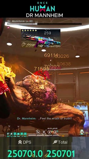 DR MANNHEIM FASTEST CLEAR 5 SEC WITH 1 SHOT DMG 1.3M+ #oncehuman