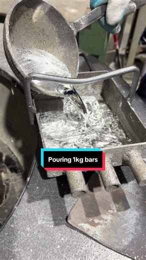 Pouring Molten Metal into 1kg Bars
