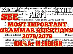 Class 10 (SEE) Most Important Grammar Question 2078/2079 (PART-1)