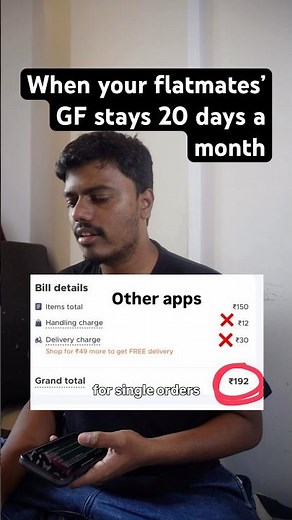 Flatmate and his Girlfriend 😭 #roommates #funnyshorts #girlfriend #flat #blinkit #zomato #delivery