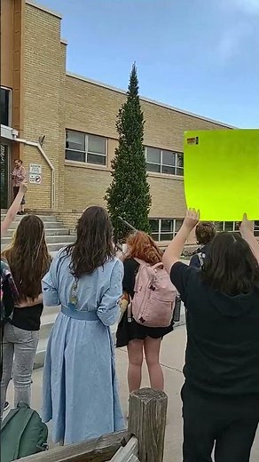 North Middle School students protest after school