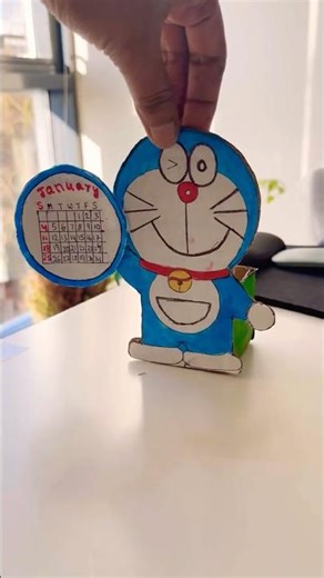 DIY Doraemon Desk Calendar | Easy Cardboard Organizer Tutorial