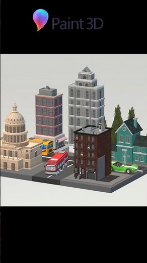 Paint 3D - Tutorial for Beginners part 3 : CREATE CITY #architecture #lego #sketchup #paint3d #PAINT