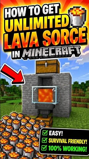 The Easiest Infinite Lava Source in Mincraft! #minecraft #shorts