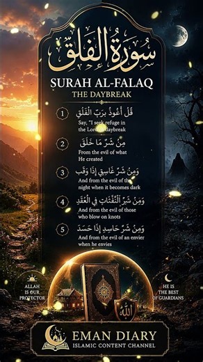 Surah Al-Falaq | Beautiful Quran Recitation with English Translation | Full HD Quran