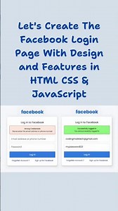 Let's Create The Facebook Login Page With Design and Features in HTML CSS & JavaScript