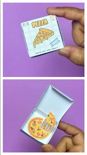 Crafting mini pizza box diy #diy #paperart#diypizza