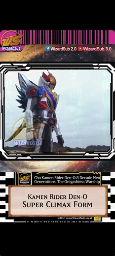 Cho Kamen Rider Den-O & Decade Neo Generations The Movie: The Onigashima Warship (劇場版 仮面ライダー 超・電王＆ディケイド NEOジェネレーションズ 鬼ヶ島の戦艦, Gekijōban Chō Kamen Raidā Den-Ō Ando Dikeido Neo Jenerēshonzu: Onigashima no Senkan, "Super Masked Rider Den-O & Decade Neo Generations The Movie: The Onigashima Warship") is a Japanese superhero Tokusatsu crossover film between Kamen Rider Den-O, Kamen Rider Decade and Kamen Rider Kiva, and the first film to be part of the Cho Den-O Series. In the film, Tsukasa assists th
