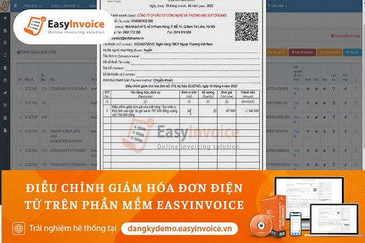 Điều Chỉnh Giảm Hóa Đơn Điện Tử Trên Phần Mềm EasyInvoice