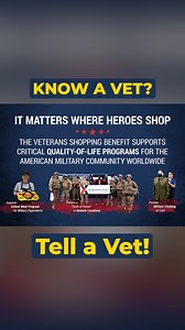 Know a Vet? Tell a Vet! Veterans shop tax-free for life at ShopMyExchange.com. Learn more at https://aafes.media/vets. | Exchange