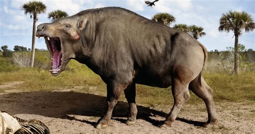 Watch what happens when the 'hell pig' Daeodon uses its bone crushing bite