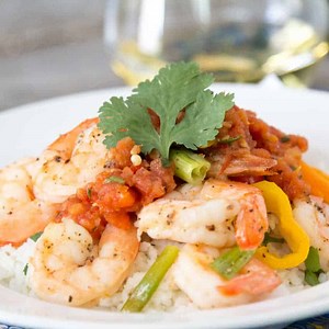 Easy Baked Shrimp with Sweet Peppers | G-Free Foodie