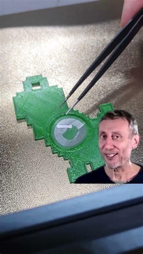 3D Printed Dinosaur NFC Keychain #3DPrinting #Keychain #Dinosaur #Maker #DIY #Satisfying #Timel #NFC