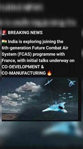 🚨 BREAKING NEWS 🇮🇳 India is exploring joining the 6th-generation Future Combat Air System (FCAS)