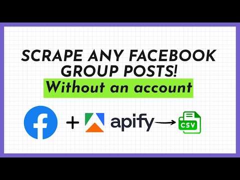 Easiest way to extract posts from any Facebook group (Apify Actor Tutorial)