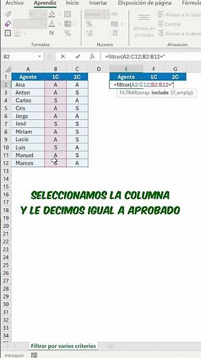 Filtrar con fórmulas por varios criterios en Excel