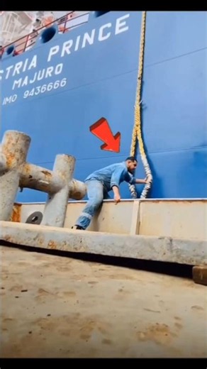 Why Is Mooring a Giant Ship So Dangerous? 😳⚓🚢 #shipdocking #ship