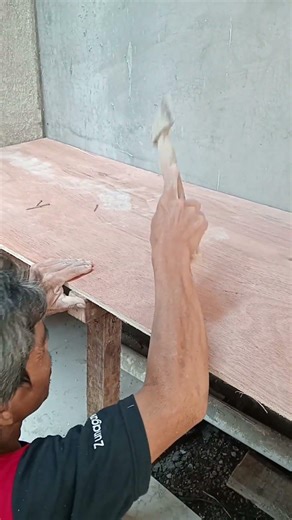 nailing the multiplex for the kitchen table formwork