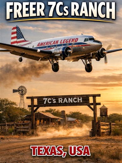 Freer Landing in Texas Tour USA with DC-3 Dusty approach at 7Cs Ranch in Freer, Texas during our USA aviation tour. Vintage DC-3 landing on dirt strip — classic props, dramatic flare and Texas ranch scenery. Follow the journey and tell us where to land next. What ranch airstrip should we visit next? #aviation #DC3 #Texas #Freer Freer TX · 7Cs Ranch · DC-3 Aircraft · Dirt Runway · Prop Aircraft · USA General Aviation