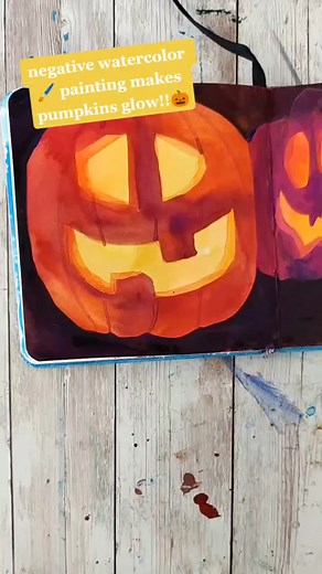 Explore Negative Watercolor Painting: Jack o' Lantern Pumpkins Tutorial