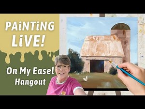 Simple Barn landscape acrylic painting with Traceable, - beginner to advanced w/ Annie Troe