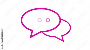 Rounded message notification, Message icon. Communication or comment chat symbol. Stock Video