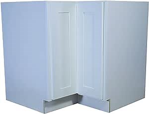Brookings Shaker Unassembled Lazy Susan Kitchen Cabinet LS36, 36 W x 24 D x 34.5 H, Painted White, Solid Wood, Design House, 561431