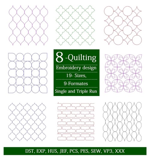 Geometric Quilt Embroidery Designs. Quilting Embroidery Patterns for Embroidery Machines. Machine Embroidery Designs. Digital Download - Etsy