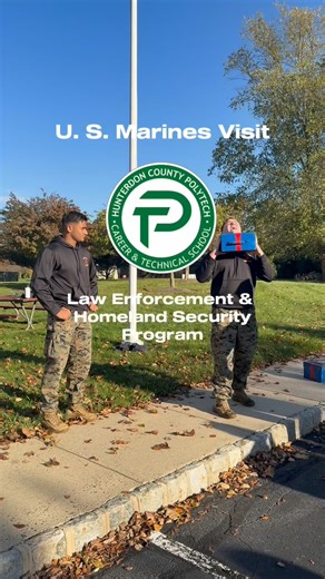 Hunterdon County Polytech on Instagram: "Big thanks to the U.S. Marines! 💪🇺🇸 Our Law Enforcement and Homeland Security students at HCVSD got a serious workout with Staff Sergeant Doughty and Sergeant Patel from the United States Marine Corps. The Marines pushed our students to test their limits, work as a team, and stay motivated—skills that will serve them well as they prepare for careers in law enforcement, homeland security, or military service. Awesome energy, great teamwork, and a huge t