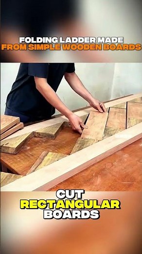 Folding Ladder Made from Simple Wooden Boards #constructionlife #construction