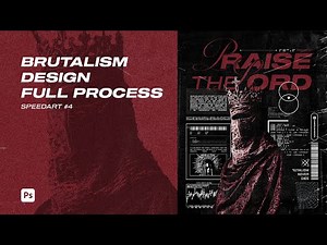 Brutalist Poster Design | Full Speed Art Process | Bold Typography & Raw Textures