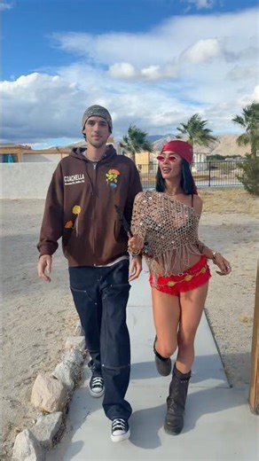 Day 3 with my hot dog🌭🐶💍🪩🌵♥️ #coachella #husbandwife #viral