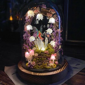 Handmade Flower Lamp With Glowing Crystals & Fairy, Lily of the Valley Night Light, Cute Mushroom Lamp, Unique Gift, Fairy Tale Home Decor - Etsy