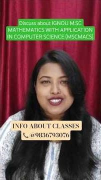 IGNOU M.Sc Mathematics with Applications in Computer Science (MSCMACS) #IGNOU #MSCMACS