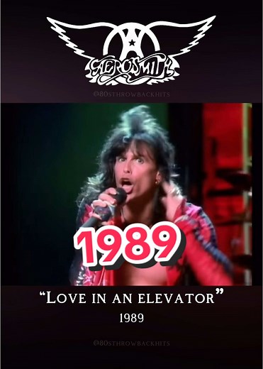 80s throwback hits (@80sthrowbackhits) - Aerosmith Love in an Elevator: 80s Rock Classic from 1989