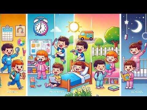A Fun Daily Routine for Kids: From Morning to Bedtime! 🌈|| Good Morning to Goodnight