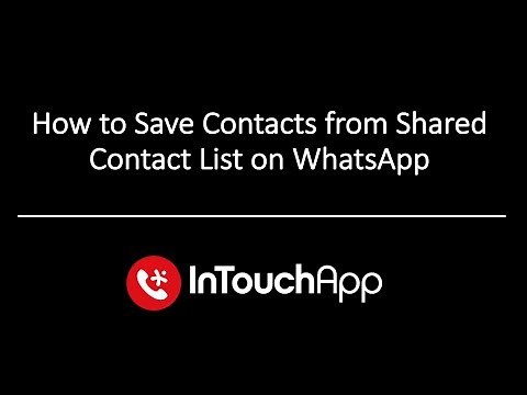 How to Save Contacts from shared Contact List on WhatsApp
