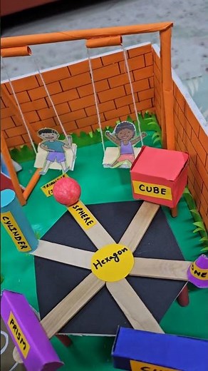 Maths 3d model geometric park#schoolproject #shorts #diy #3dmodel